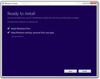 Windows 8 Install Window